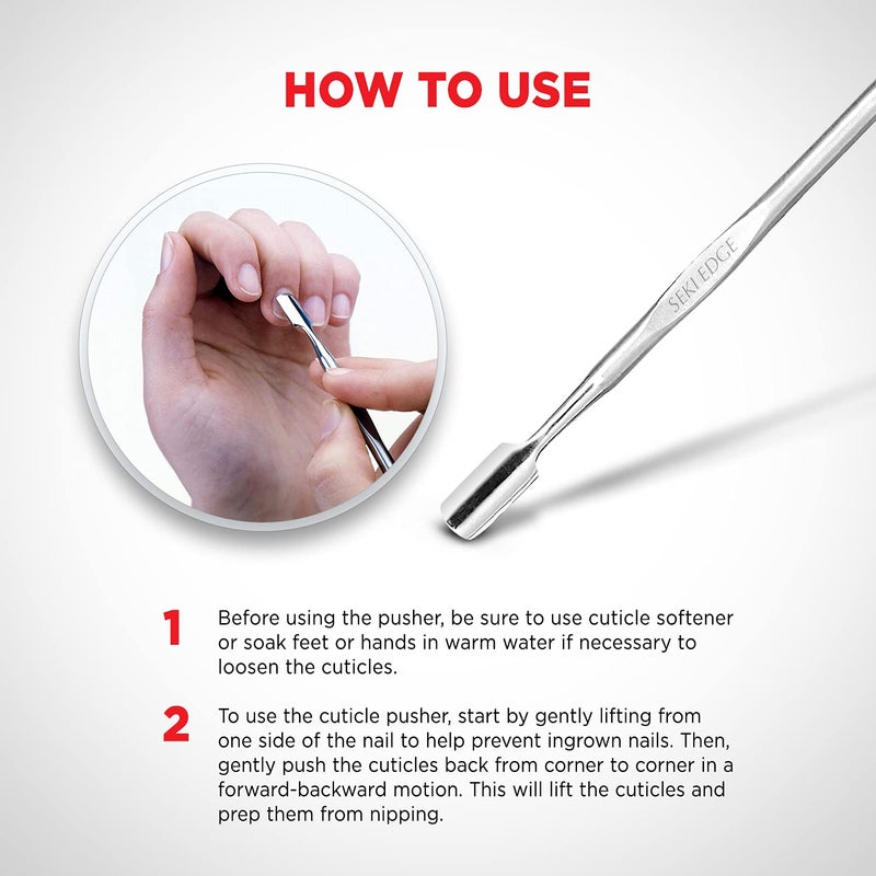 Seki Edge Cuticle Pusher (SS-303) - Professional Stainless Steel Nail Cuticle Pusher With Contoured Spoon Edge - Nail Care Tool for Manicures & Pedicures - Salon, Spa, & Home Use - Made in Japan - Image 3