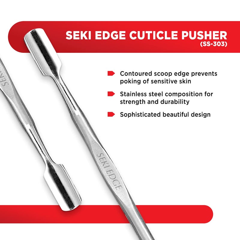 Seki Edge Cuticle Pusher (SS-303) - Professional Stainless Steel Nail Cuticle Pusher With Contoured Spoon Edge - Nail Care Tool for Manicures & Pedicures - Salon, Spa, & Home Use - Made in Japan - Image 2