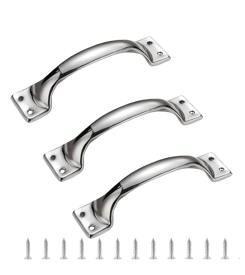 3pc Bronze Barn Door Handles Rustic Farmhouse Cabinet Hardware Vintage Style Metal Pulls 4 Inch Long 3.2 Inch Hole Spacing for Cabinets Garages Closets Drawers Indoor Outdoor - Image 2