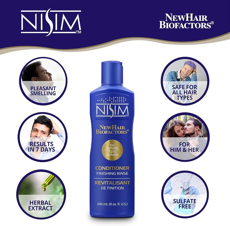 NISIM NewHair BioFactors Finishing Rinse Conditioner - 240 mL (8 oz) for Thicker, Fuller Hair - Image 4