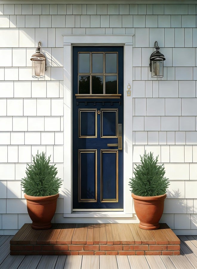 Grooy Artificial Norfolk Topiary Cedar Trees with Ground Spike, 2 Pieces Fake Pine Shrubs Bushes, UV Resistant Faux Evergreen Tree Plants for Indoor Outdoor Planters Front Porch - Image 2
