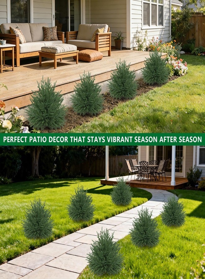 Grooy Artificial Norfolk Topiary Cedar Trees with Ground Spike, 2 Pieces Fake Pine Shrubs Bushes, UV Resistant Faux Evergreen Tree Plants for Indoor Outdoor Planters Front Porch - Image 5