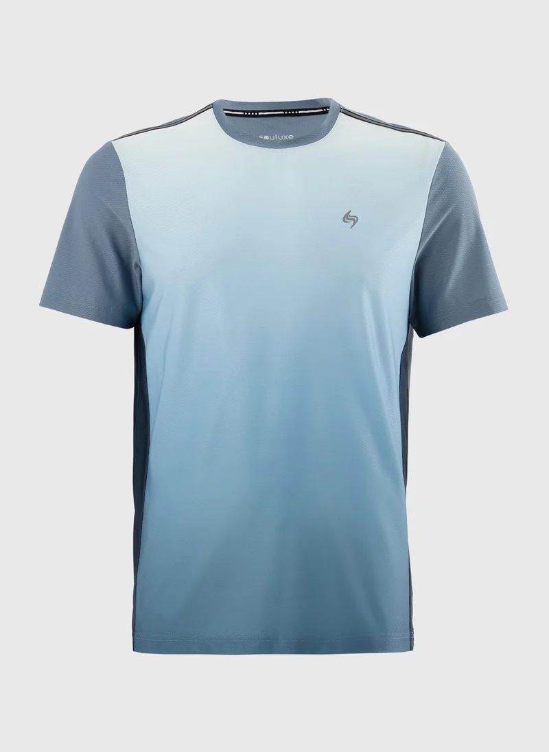 Matalan Blue Souluxe Blue Ombre Sports T-Shirt for Men | Best Price UAE