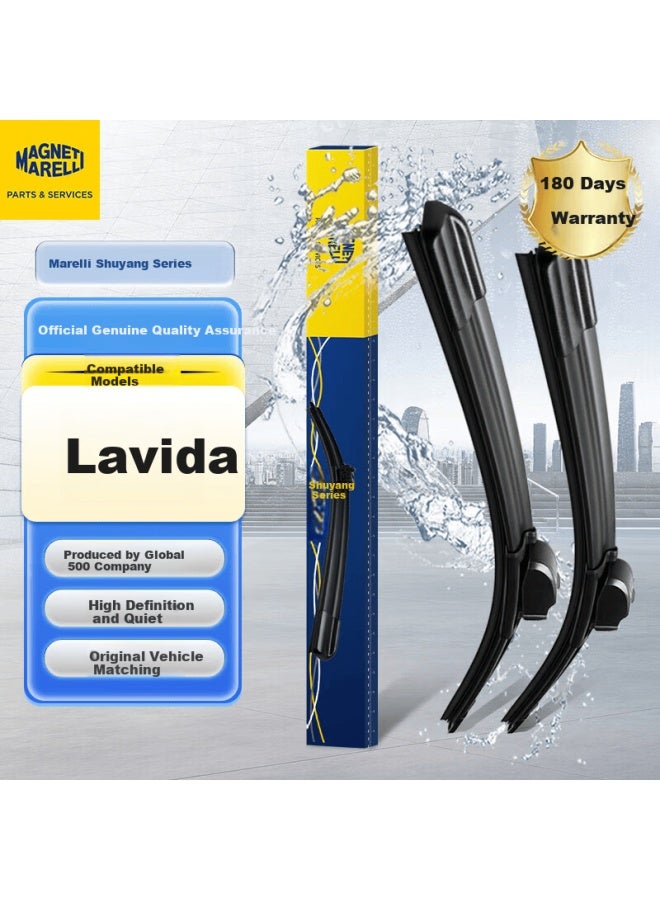 Magneti Marelli Volkswagen Lavida Windshield Wiper Blades For 2013-2017 Models, 2014 Boneless, 2015 Original Equipment, 2016 Automotive Rubber Strips Wipers