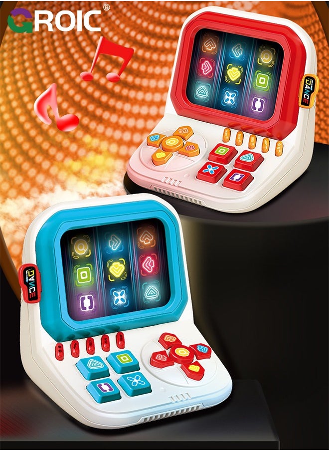 GROIC - Finger Dance Machine, 3 Modes Finger Dance Game with Music & Light, Rhythm Game Machine, Brain Memory Game Quick Push Game, Electronic Toys Dance Games for Kids & Adult (Red) - Image 1