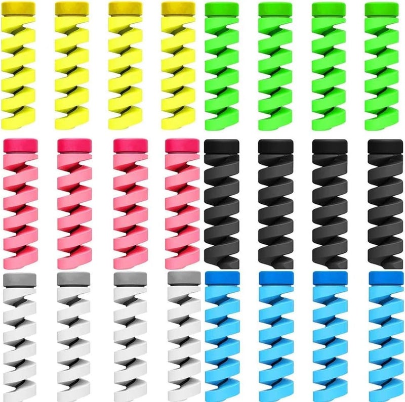 CERLINK (30 قطعة - متعددة الألوان) واقي كابل الشاحن الحلزوني لحماية كابل البيانات وحفظ كابل الشحن وغطاء كابل الحماية وسماعات الأذن وماك بوك ولابتوب وهاتف محمول - Image 1