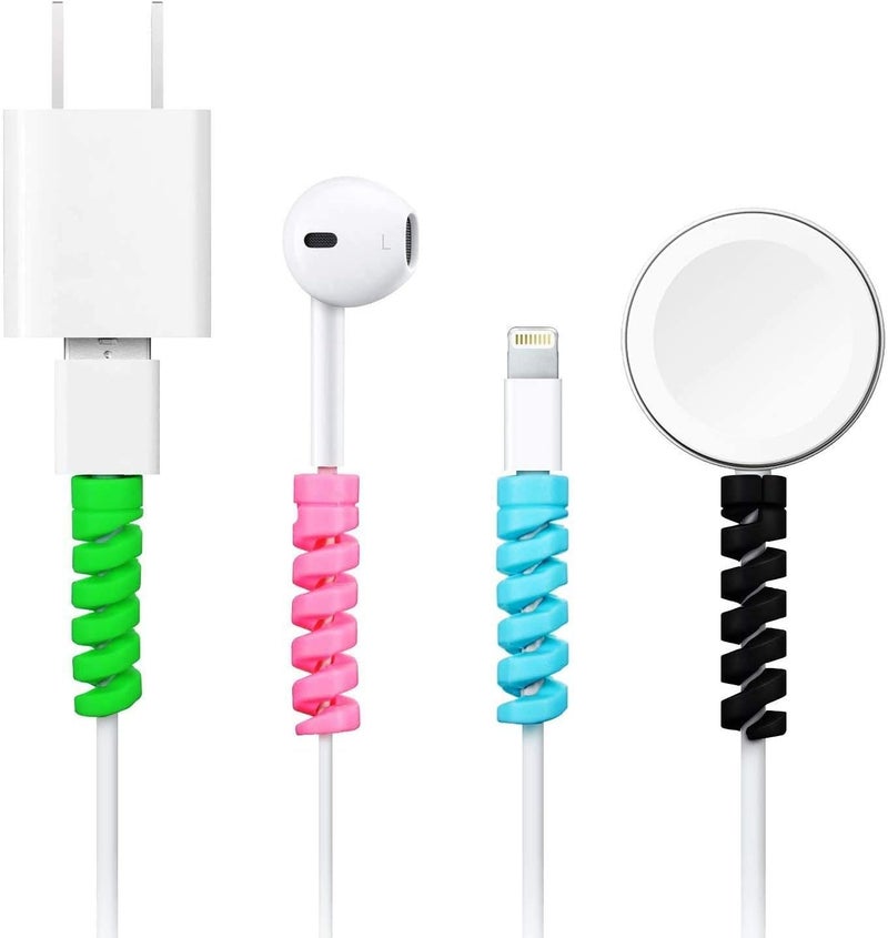 CERLINK (30 قطعة - متعددة الألوان) واقي كابل الشاحن الحلزوني لحماية كابل البيانات وحفظ كابل الشحن وغطاء كابل الحماية وسماعات الأذن وماك بوك ولابتوب وهاتف محمول - Image 2