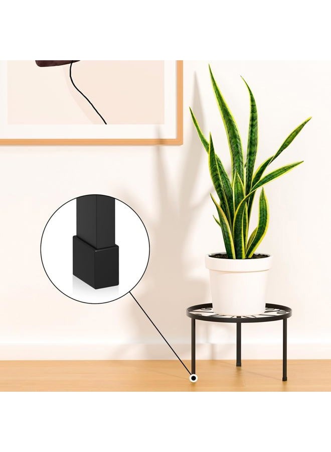 RANRTI 5-Pack Decent Metal Plant Stand Indoor, Assembly Free Plant Stands for Multiple Plants Outdoor, Anti-Rust Flower Display Stand, Corner Plant Shelf for Home Patio Gardening Decor (Black) - Image 4