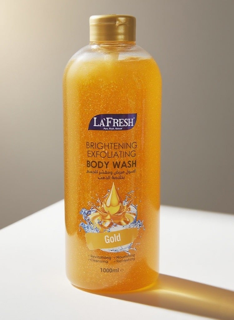 LAFRESH Body Wash Gold, Deep Nourishing and Exfoliating, 1000ml
