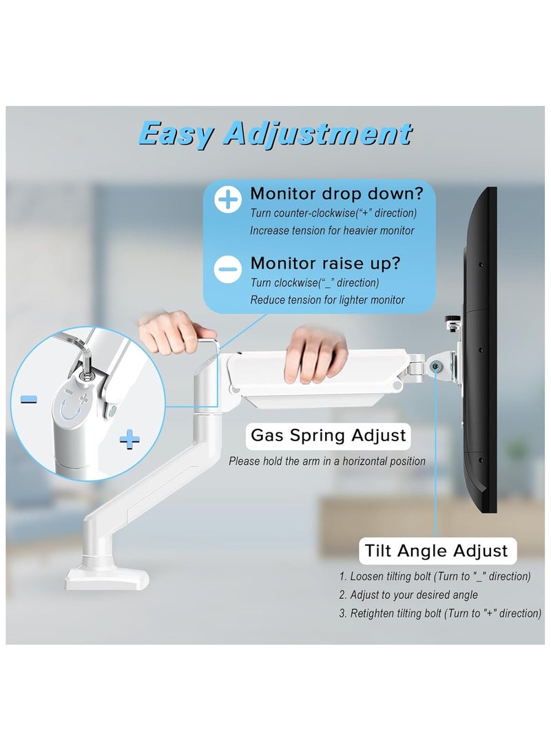 ANYOUI Dual Monitor Mount Stand, Articulating Gas Spring Monitor Arm, Adjustable Monitor Stand, Monitor Desk Mount with Clamp and Grommet Base - Fits 13 to 32 Inch LCD Computer Monitors - Image 3