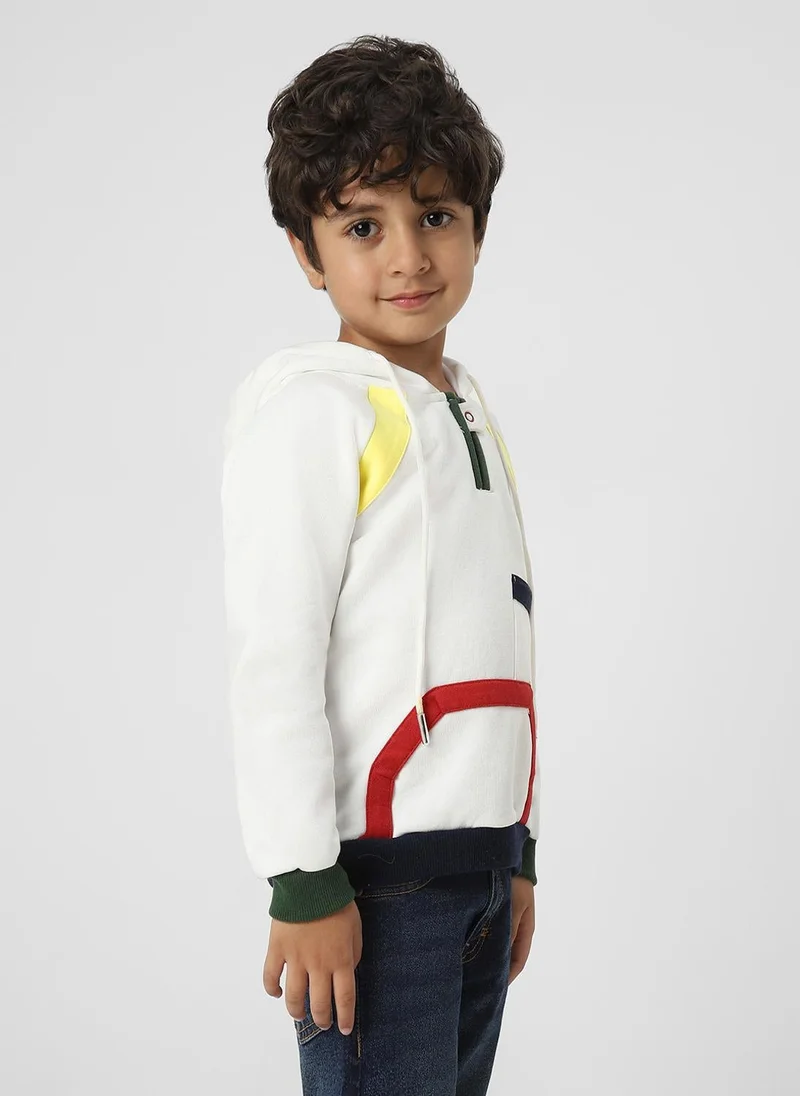 Nautinati Boys Colourful Hooded Sweatshirt with Placket Detail