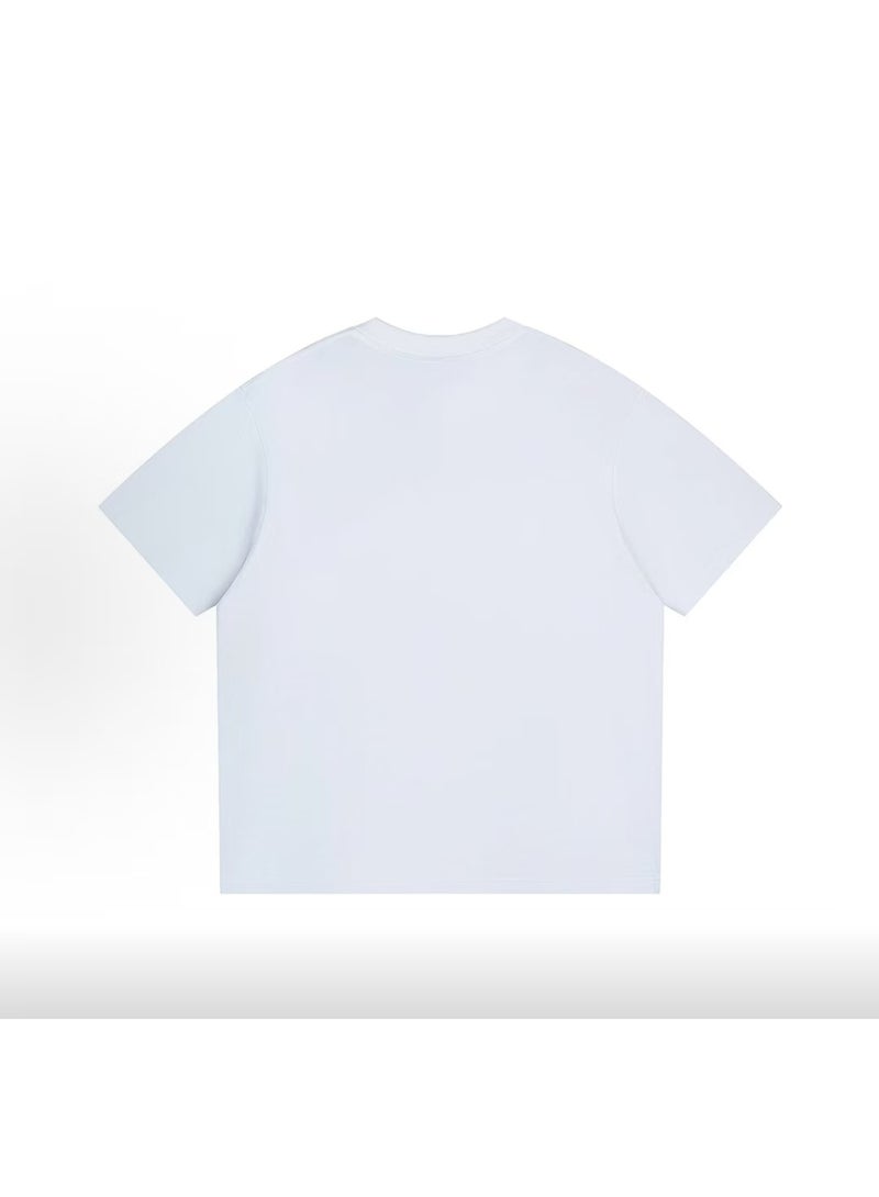 Dickies Red Flame Logo Print Loose Versatile White T-shirt Size L - Image 3