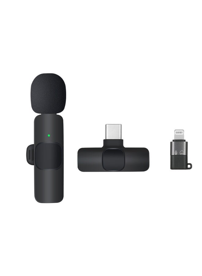 Wireless Lavalier Microphone for Type-C Phone- Plug-Play 2 Wireless Microphones for USB-C Android Phones Video Recording- Interview- Vlog- Auto Sync and Noise Reduction- 2.4 GHZ with mute function