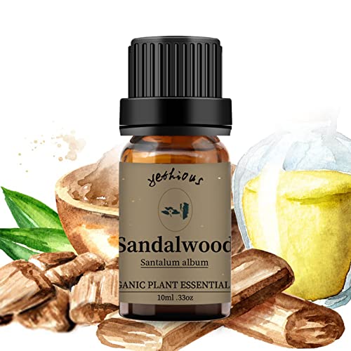 yethious Sandalwood Essential Oils for Diffuser & Aromatherapy Pure Sandalwood Oil for Skin, Hair Oils - 10ML - Image 1