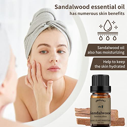 yethious Sandalwood Essential Oils for Diffuser & Aromatherapy Pure Sandalwood Oil for Skin, Hair Oils - 10ML - Image 4