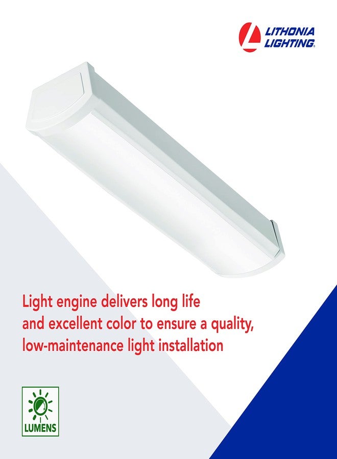 Lithonia Lighting 2 Foot LED Light Fixture, Low-Profile LED Wraparound Flush Mount Ceiling Light, 4000K Cool White, 120V, 24-Inch (FMLWL 24 840) - Image 3