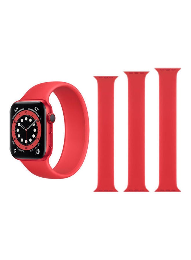 HuHa 3-Piece Replacement Band For Apple Watch 44/42mm Red - Image 1