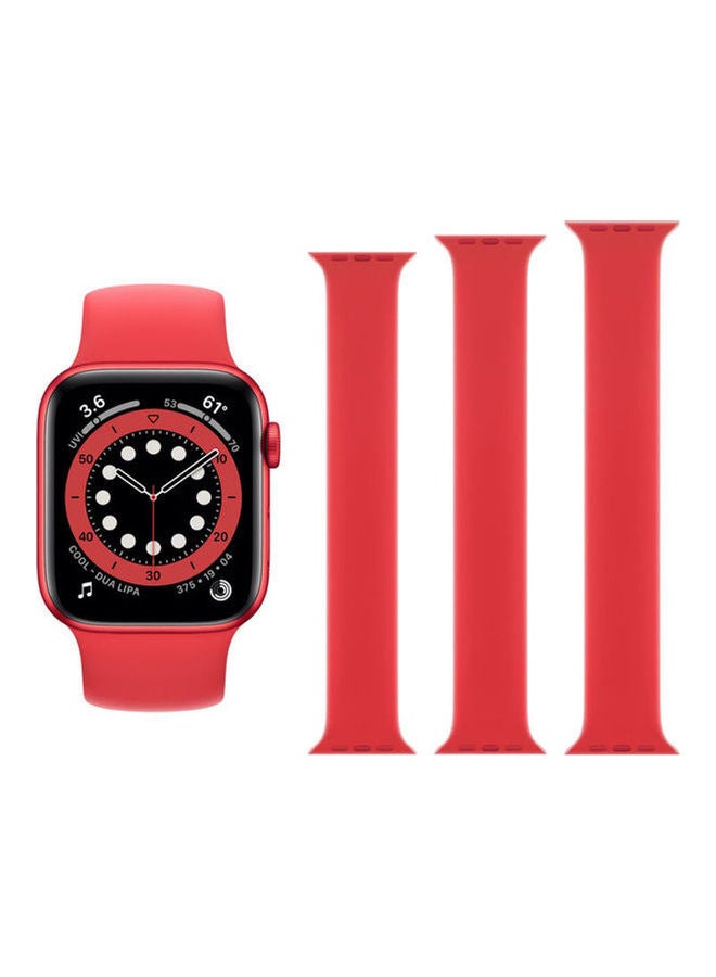 HuHa 3-Piece Replacement Band For Apple Watch 44/42mm Red - Image 2