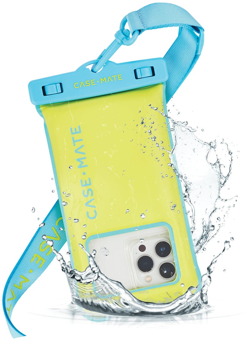 Case-Mate IP68 Waterproof Phone Pouch - Floating Waterproof Phone Case with Crossbody Lanyard - Beach Cruise Ship Travel Essentials - Compatible with All Devices - Touchscreen Friendly - Citrus Splash - Image 1