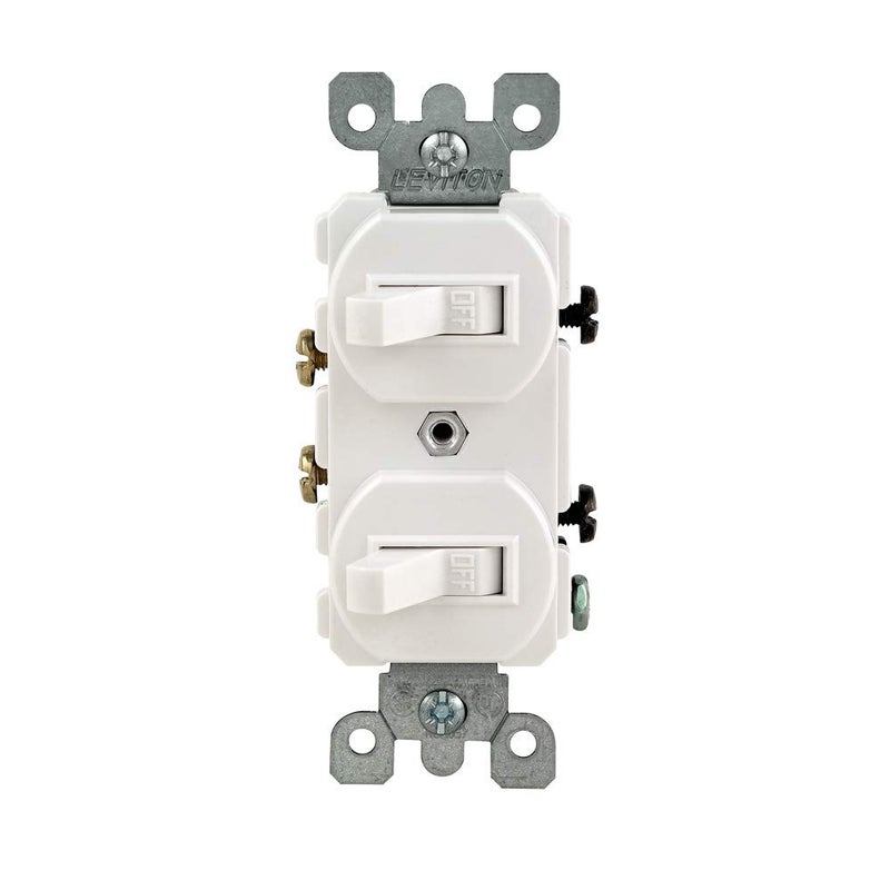 15 Amp, 120/277 Volt, Duplex Style Single-Pole/Single-Pole Combination Switch, 5224-2W, White