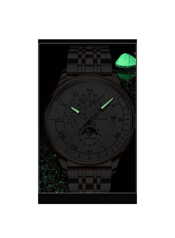 New Waterproof Luminous Calendar Men's Watch Ultra-thin Quartz Watch - Image 3