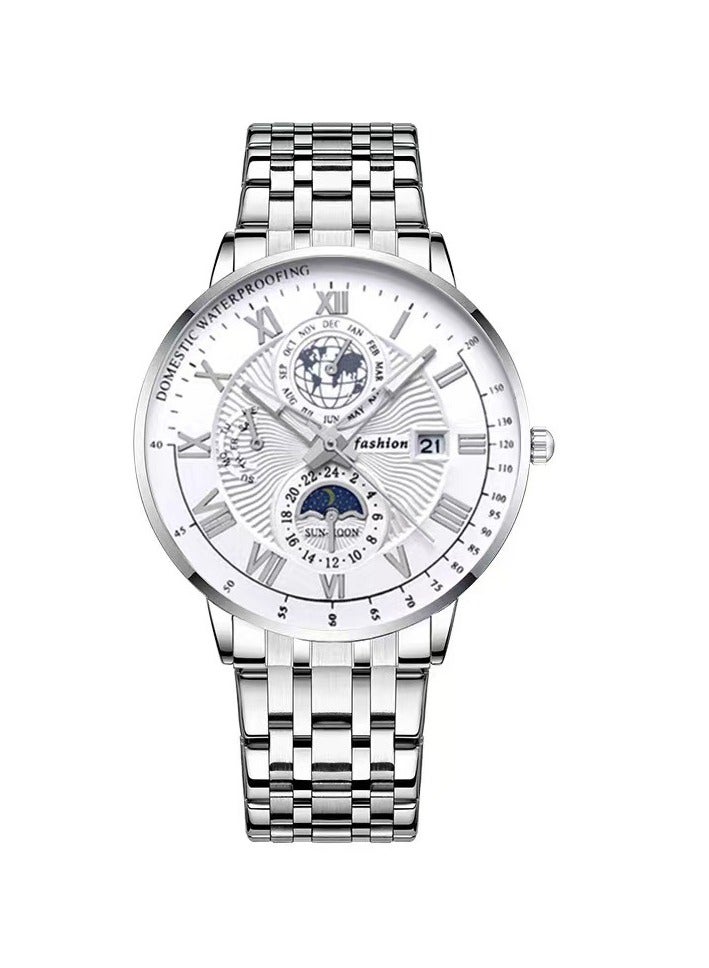 New Waterproof Luminous Calendar Men's Watch Ultra-thin Quartz Watch - Image 1