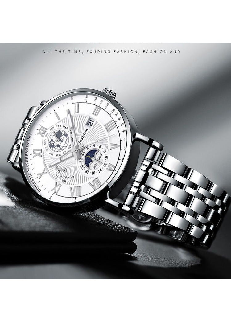 New Waterproof Luminous Calendar Men's Watch Ultra-thin Quartz Watch - Image 2