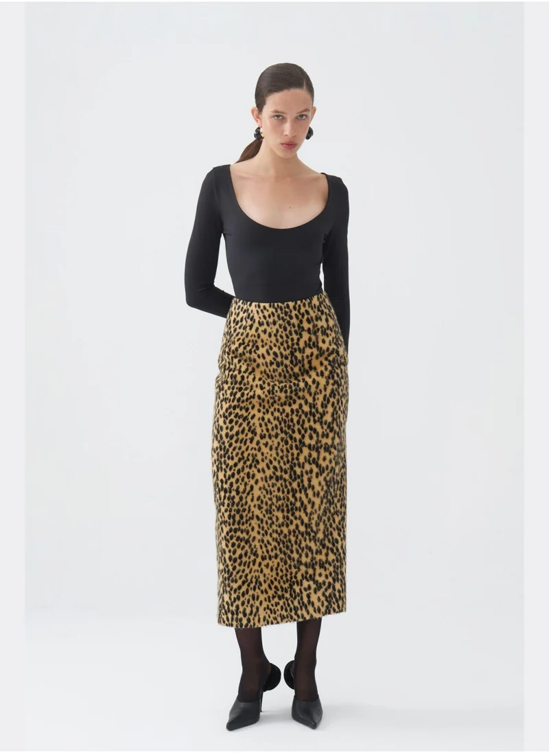 Nocturne Leopard Print Pencil Skirt