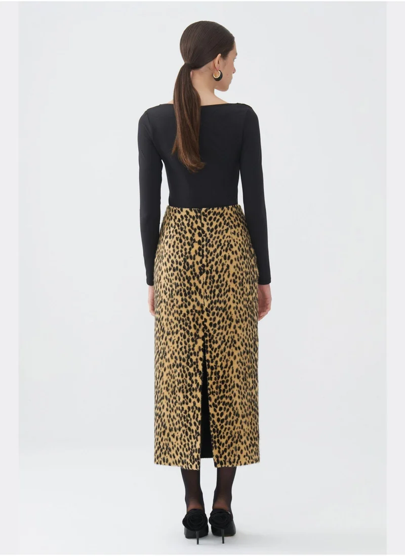 Nocturne Leopard Print Pencil Skirt