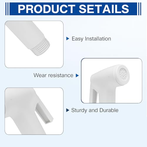 WOYO White ABS Health Faucet Set for Bathroom | Jet Spray with 1.2-Metre Ultra Flexible PVC Hose | Toilet Shower Spray, Bidet Use, and Bathroom Cleaning – Set of 1 (Style-3) - Image 3