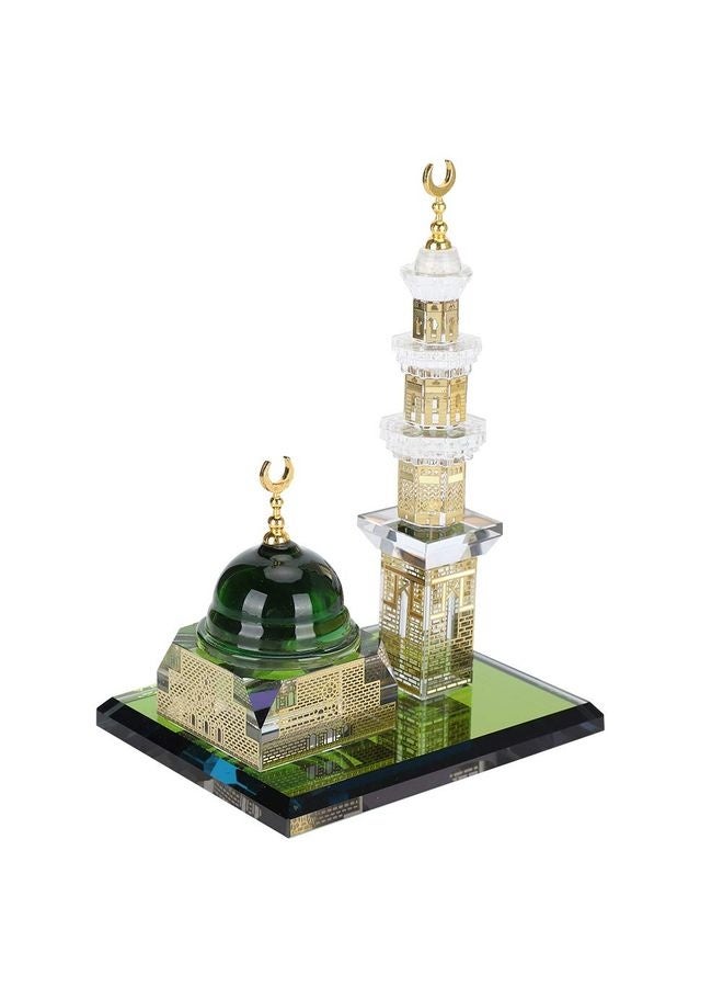 HOMESTAR Muslim Decor Model, Muslim Crystal Kaaba Dome Mosque Model Islamic Architecture Handicraft Crystal Collectible Figurines for Car Home Desktop Decoration - Image 1