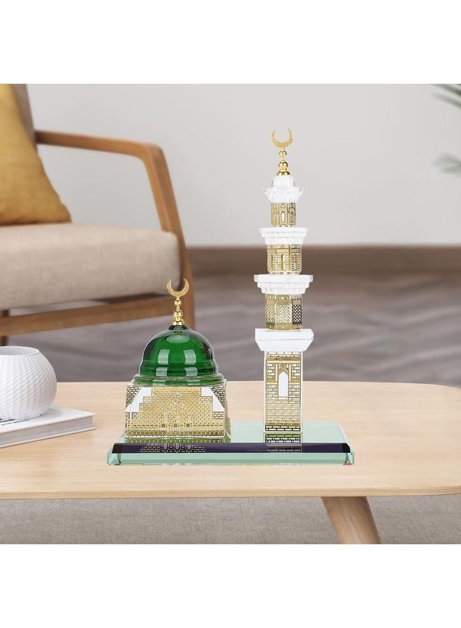 HOMESTAR Muslim Decor Model, Muslim Crystal Kaaba Dome Mosque Model Islamic Architecture Handicraft Crystal Collectible Figurines for Car Home Desktop Decoration - Image 4