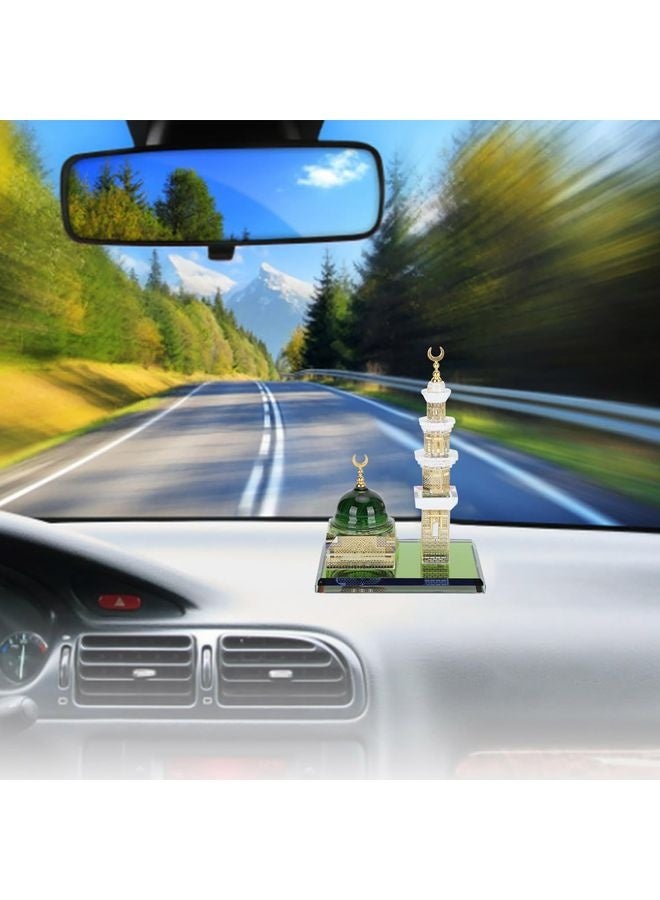 HOMESTAR Muslim Decor Model, Muslim Crystal Kaaba Dome Mosque Model Islamic Architecture Handicraft Crystal Collectible Figurines for Car Home Desktop Decoration - Image 5