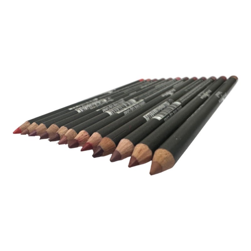 Italia Deluxe Lip Liner Ultra Fine Long-Lasting Pack of 12 and Max Makeup Cherimoya Ultra Fresh Clean Clear Lipgloss Set Variety Bundle (Colors may vary) - Image 2