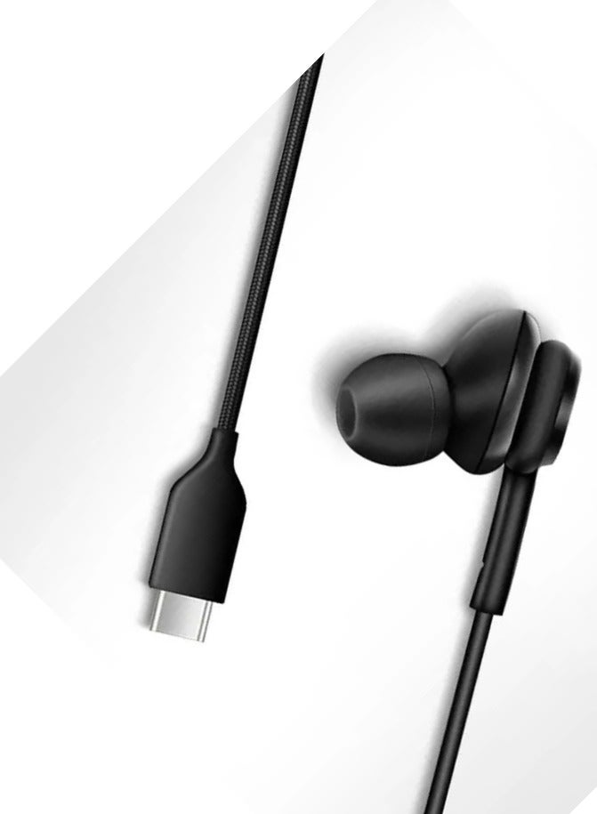 For Note10/n20/s20 wire control call headset type-c interface headset noise reduction headset note10 copper ring digital headset (black) - Image 3