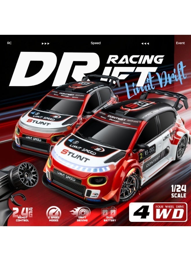 GOGA Drift RC Car 1:24 Scale – 4WD High-Speed Remote Control Racing Car with Flashing Lights, Dual Tires, USB Charging - Image 3