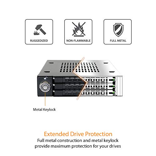 ICY DOCK Triple 3 Bay 2.5 inch SAS/SATA HDD & SSD Mobile Rack Enclosure for External 3.5” Drive Bay | ToughArmor MB993SK-B - Image 5