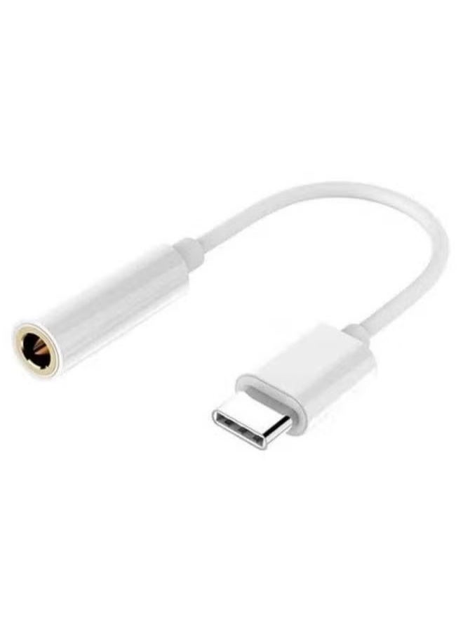 USB Type C to 3.5mm Headphone Jack Adapter for iPhone 16/15 Series/iPad Pro/Htc/Moto/Samsung Galaxy S25 S24 S23 Ultra/Google Pixel (White) - Image 1