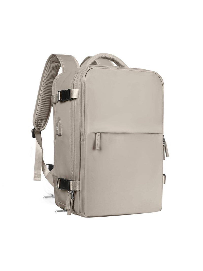 The Purple Tree BloomShell Urban Pack 40L Multipurpose Waterproof Backpack with Shoe Compartment, Anti-Theft Pocket, Wet & Dry Separation – Travel, Gym, Office Laptop Bag for Women & Girls (BEIGE) - Image 5