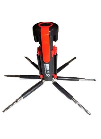Auraaq Auraaq 8in1 Portable Screwdriver Set with Torch Integrated Flashlight Screwdriver Set for Mobiles Laptops and Electronics Repair with Magnetic Heads Pack of 1  - Image 1