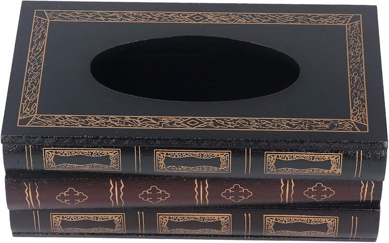 غطاء صندوق المناديل المصنوع من الخشب المضغوط المطلي والمزخرف، حامل مستطيل الشكل لتزيين المنزل والمكتب وطاولة القهوة - Image 1
