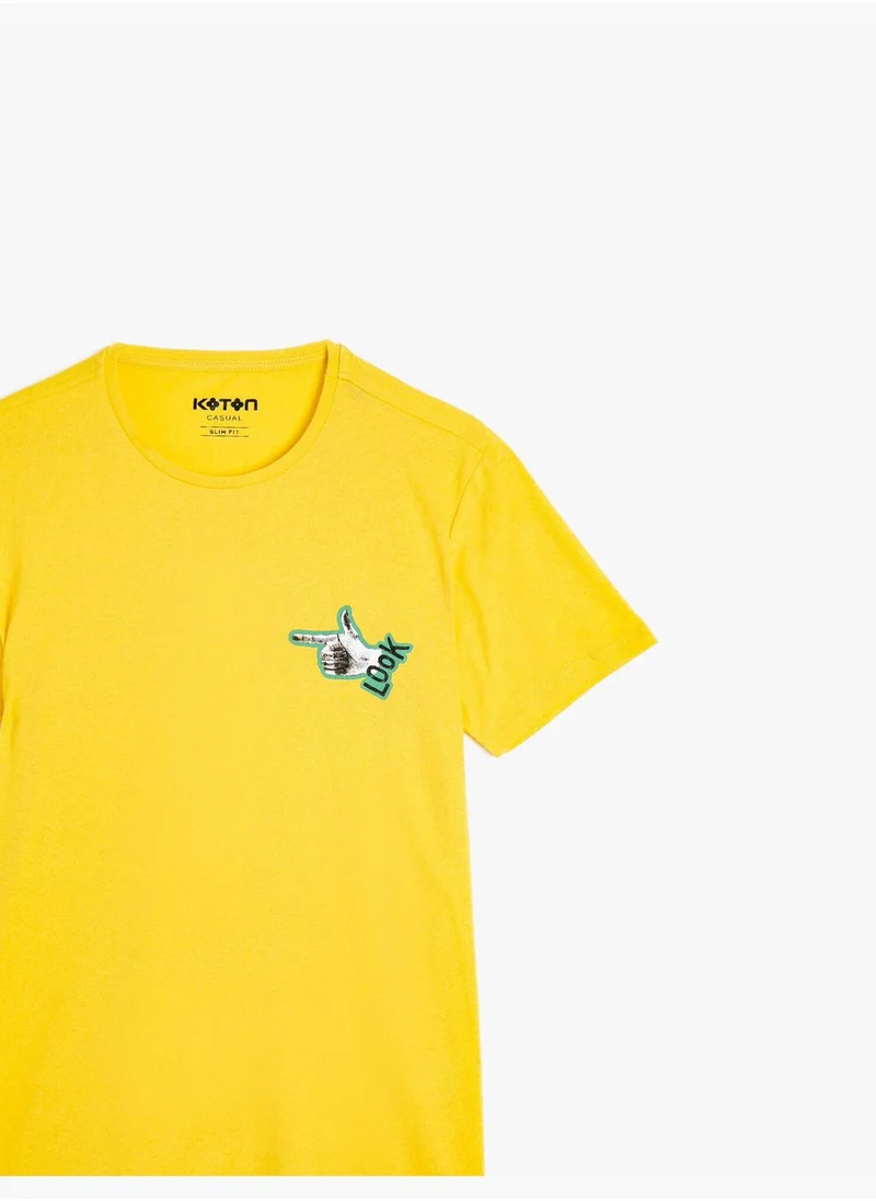 كوتون Cotton Slim Fit Printed T-Shirt