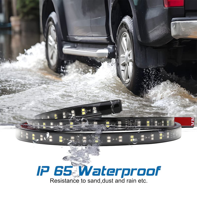 BELOMI Truck Tailgate Light Bar, LED Single Row Tailgate Light Strip with Red Running Brake Lights Turn Signal White Reverse Light, IP67 Waterproof Light Strip for Cargo Truck SUV RV Boat (48'') - Image 2