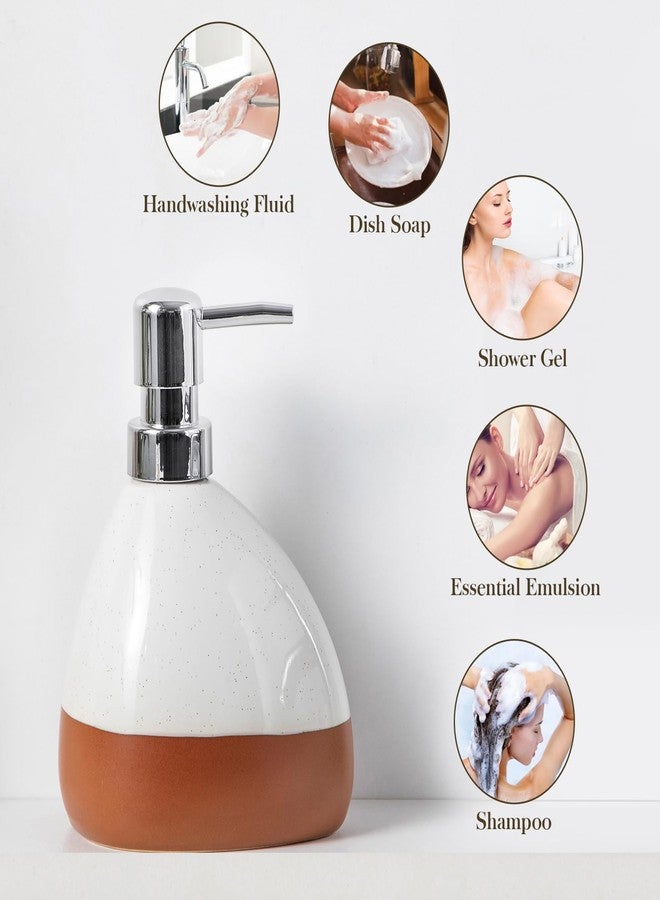 MALACASA Bathroom Accessories Sets 4 Pcs, Cream Soap Dispenser and Farmhouse Toothbrush Holder, Soap Dish with Storage Cup, Durable Ceramic Bathroom Decor for Morden Apartment, Ceram Color - Image 5