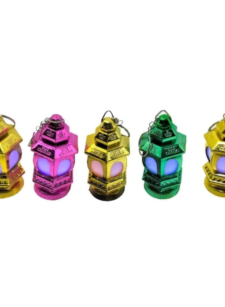 ميدالية سلسلة مفاتيح فوانيس رمضان مضيئة تستخدم كاميدالية او للزينة ، مناسبة للاطفال والكبار ، افضل هدية في رمضان 1  قطعه، الوان متعددة - Image 2