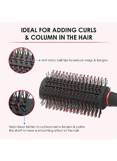 AGARO Royal Round Hair Brush For Adding Quick Curls And Column In The Hair Red  - Image 3