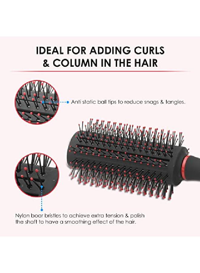 AGARO Royal Round Hair Brush For Adding Quick Curls And Column In The Hair Red - Image 3