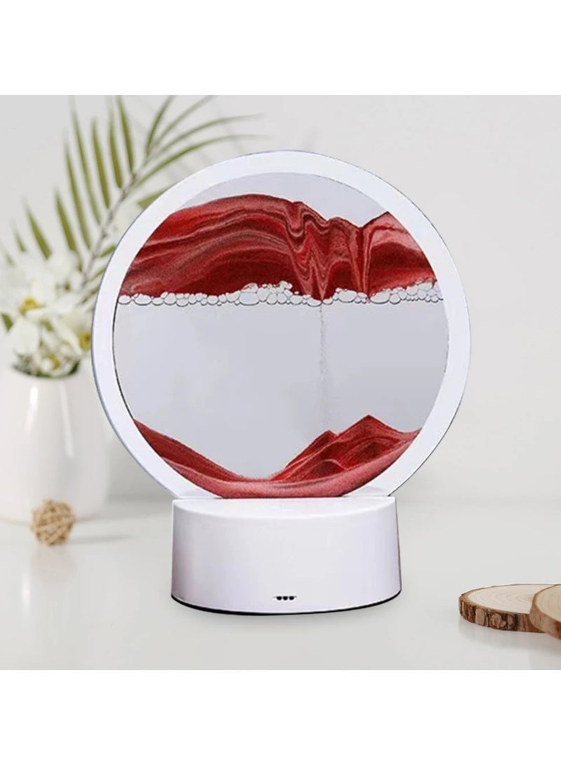 DubaiGallery Moving Sand Art Picture Round Glass 3D Deep Sea Sandscape in Motion Display Flowing Sand Frame, Children's Large Desktop Art Toys, Home & Office Desktop Decorations - Image 1