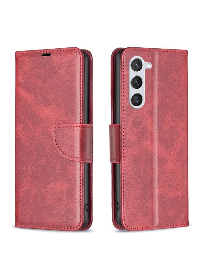 اس-توب جراب لهاتف Samsung Galaxy S24 5G مصنوع من جلد الحمل بلون نقي وملمس جلدي قابل للطي - Image 1