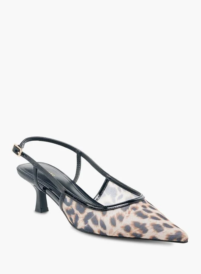 Celeste Womens Slingback Sandals With Kitten Heels And Buckle Closure